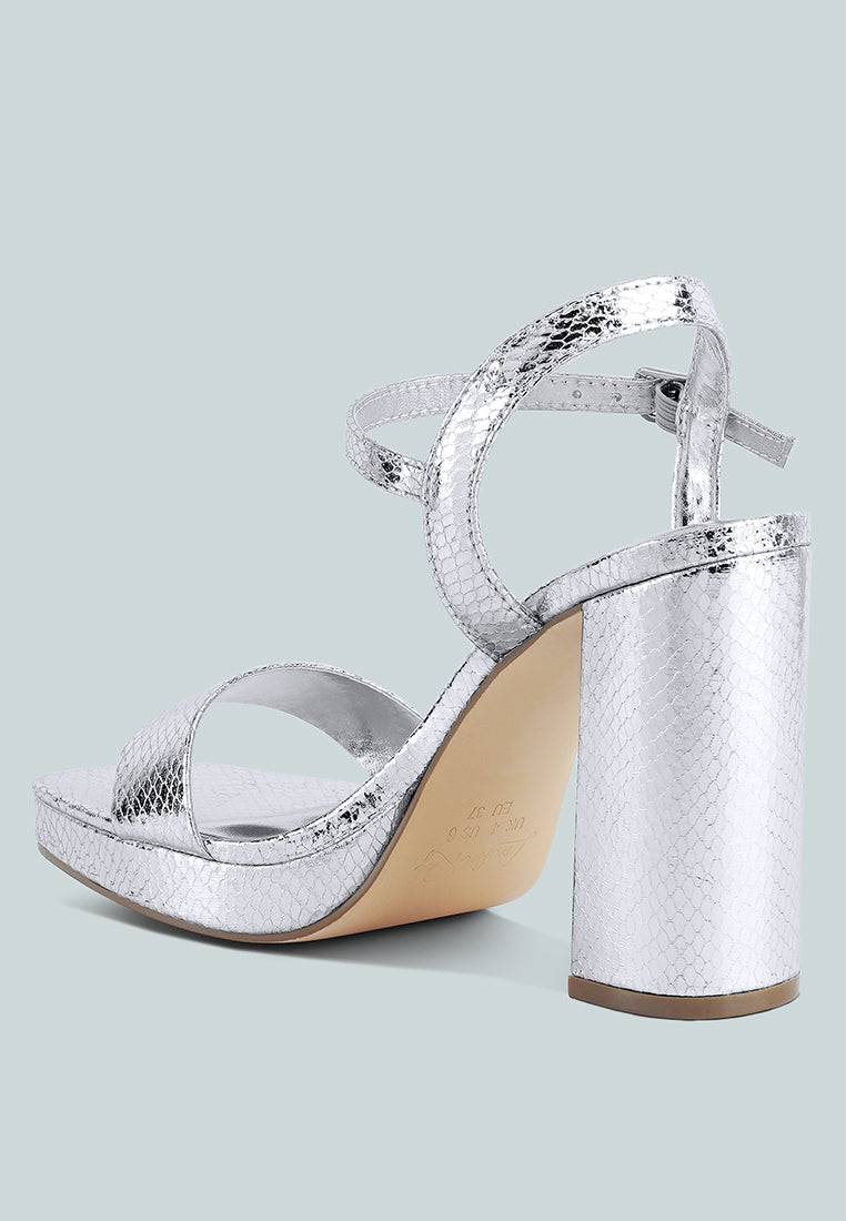 Merengue Textured High Block Heel Sandals - Tigbul's Variety Fashion Shop