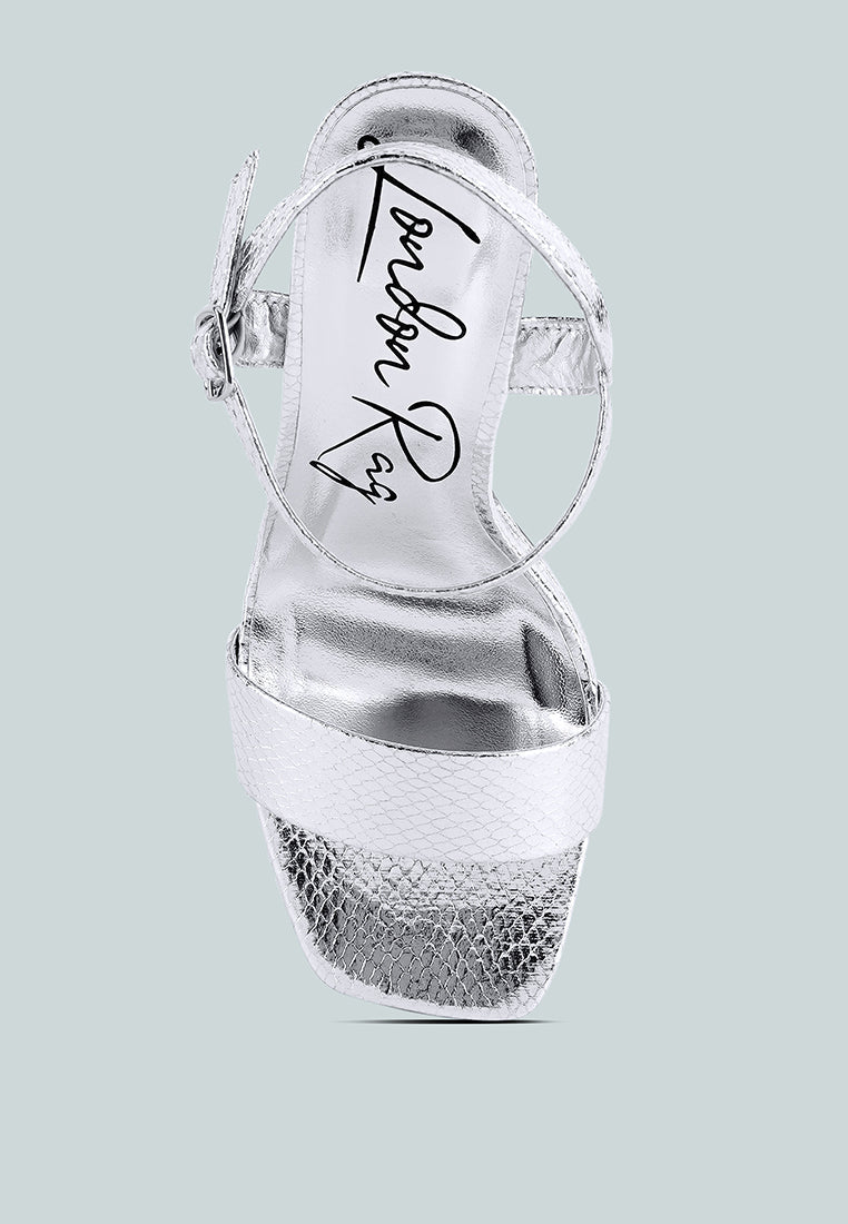 Merengue Textured High Block Heel Sandals - Tigbul's Variety Fashion Shop