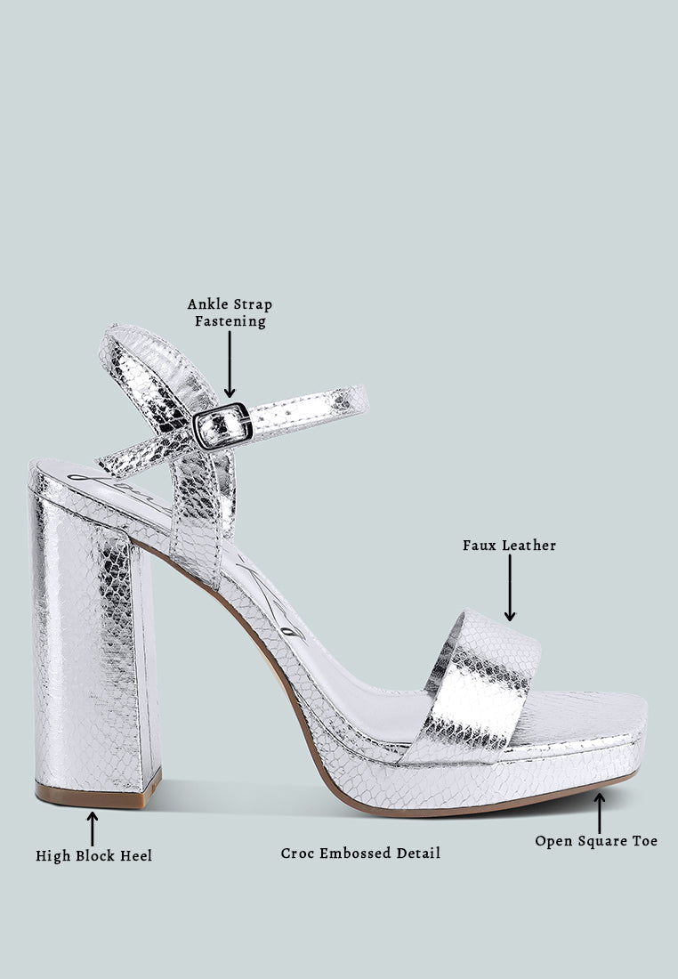 Merengue Textured High Block Heel Sandals - Tigbul's Variety Fashion Shop