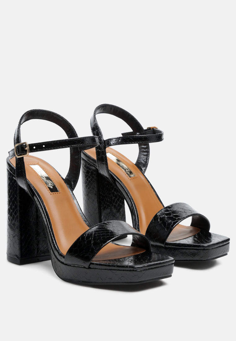 Merengue Textured High Block Heel Sandals - Tigbul's Variety Fashion Shop