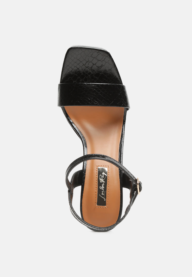Merengue Textured High Block Heel Sandals - Tigbul's Variety Fashion Shop