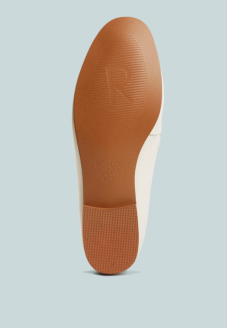 Merva Chunky Chain Leather Loafers - Tigbul's Variety Fashion Shop