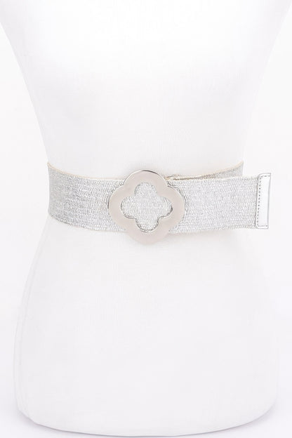 Metal Buckle Metallic Stretch Belt - Tigbul's Variety Fashion Shop