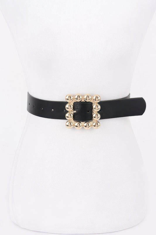 Metal Square Buckle Pu Belt - Tigbul's Variety Fashion Shop