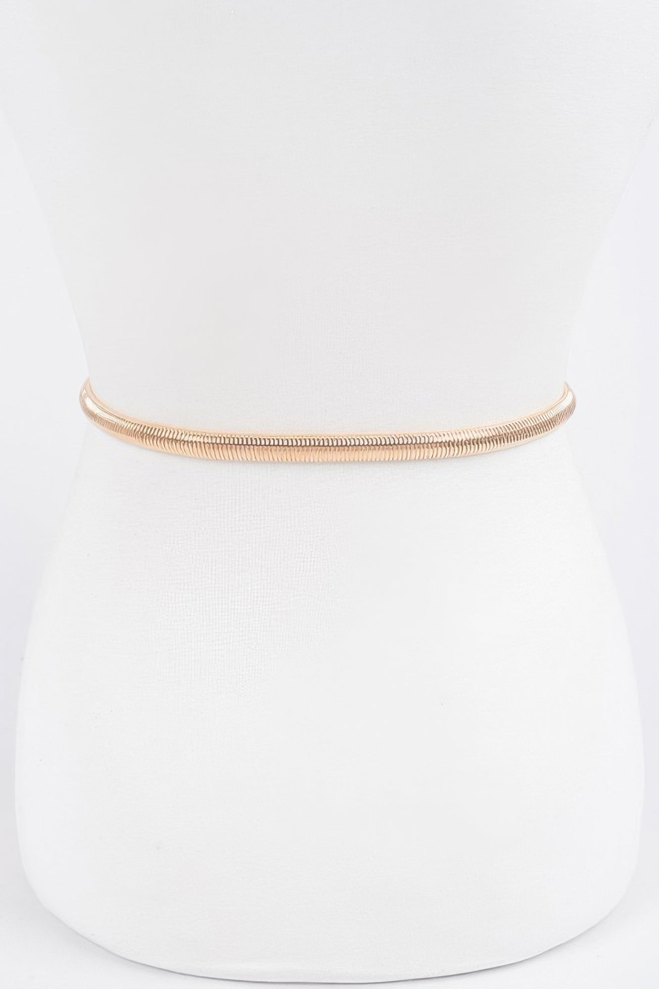 Gold-tone metal stretch belt, smooth braided band