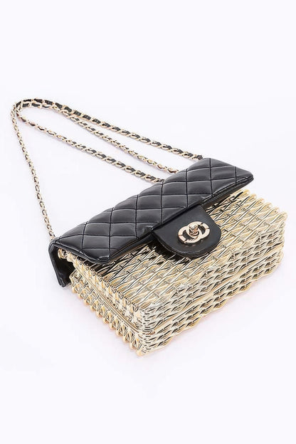 Metallic Acrylic Flap Bag - Tigbul's Variety Fashion Shop