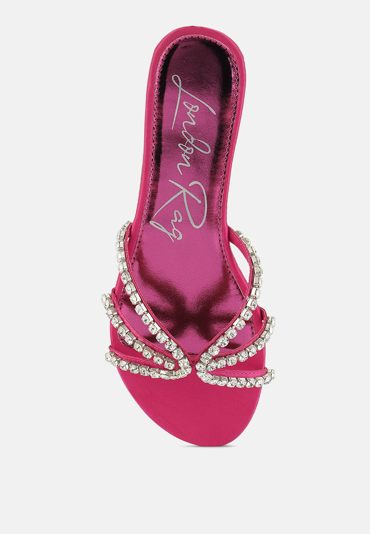 Mezzie Diamante Embellished Flat Sandals - Tigbul's Variety Fashion Shop