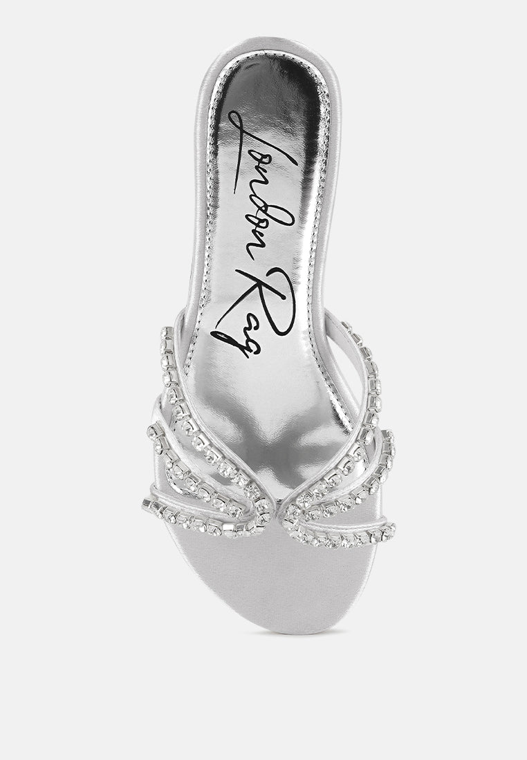 Mezzie Diamante Embellished Flat Sandals - Tigbul's Variety Fashion Shop