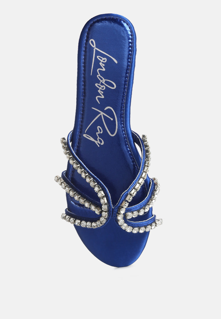 Mezzie Diamante Embellished Flat Sandals - Tigbul's Variety Fashion Shop