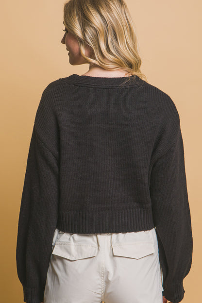 Mid cropped flower cardigan - Tigbul's Variety Fashion Shop