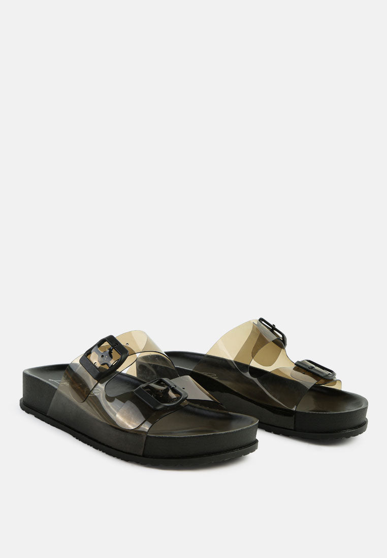 Minata Platform Buckled Slide Sandals - Tigbul's Variety Fashion Shop