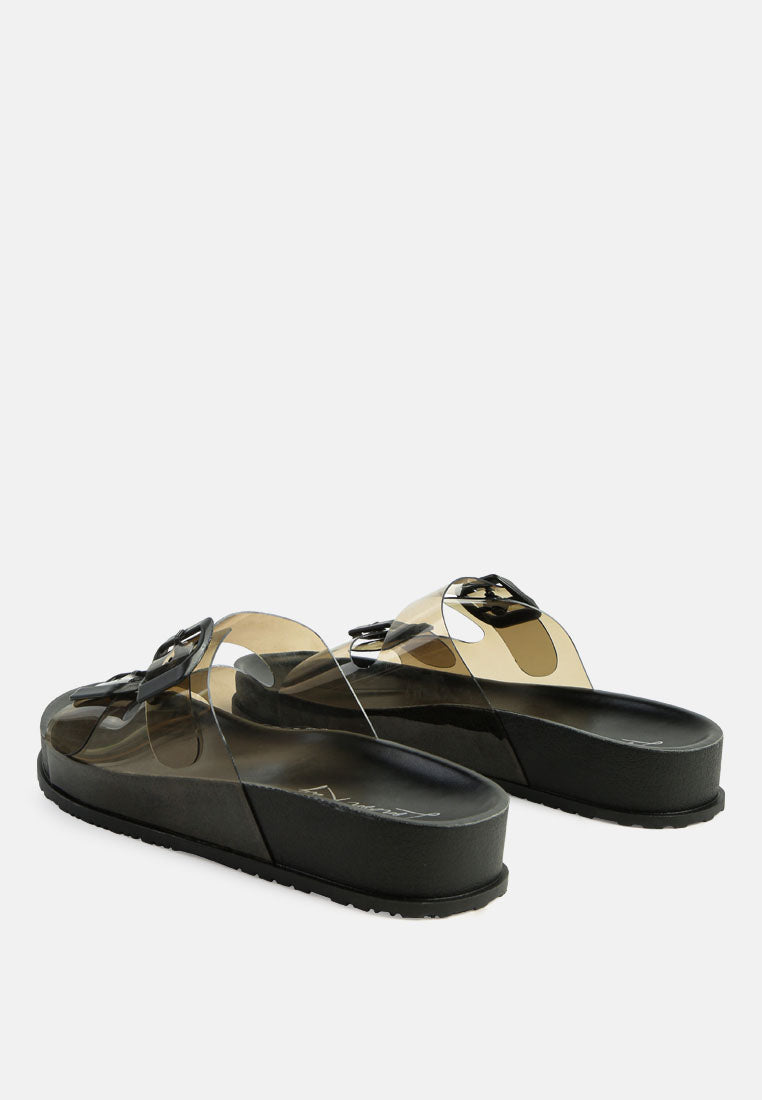 Minata Platform Buckled Slide Sandals - Tigbul's Variety Fashion Shop