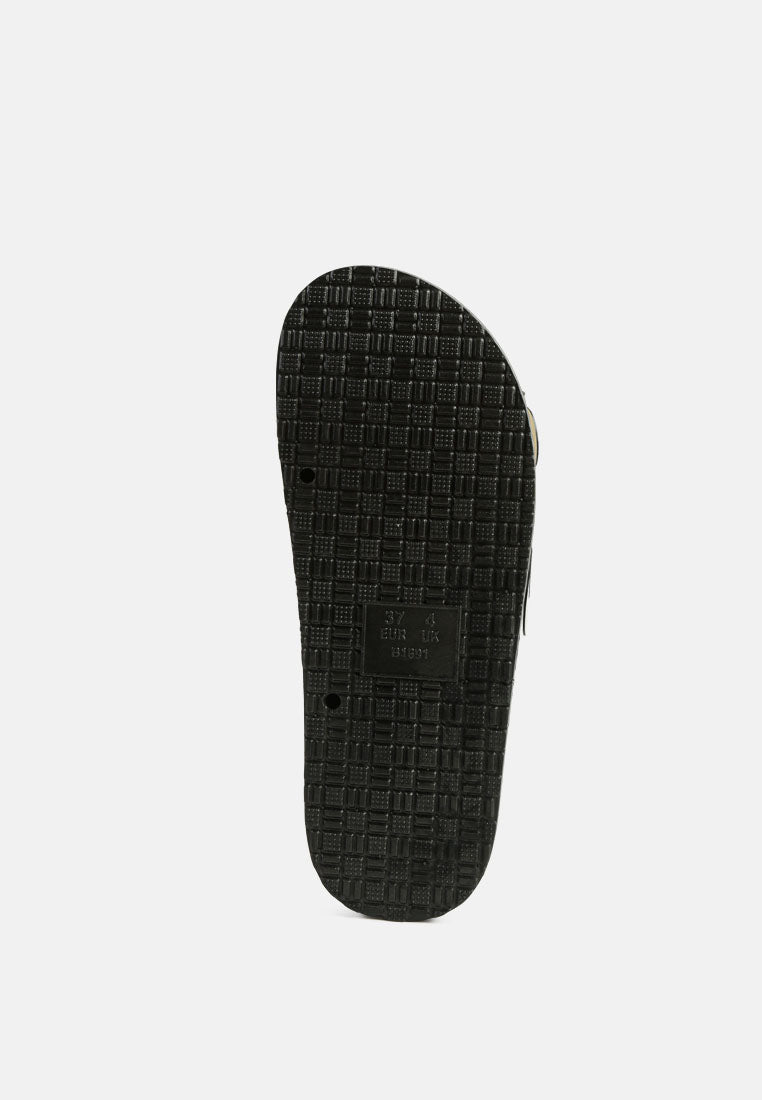 Minata Platform Buckled Slide Sandals - Tigbul's Variety Fashion Shop