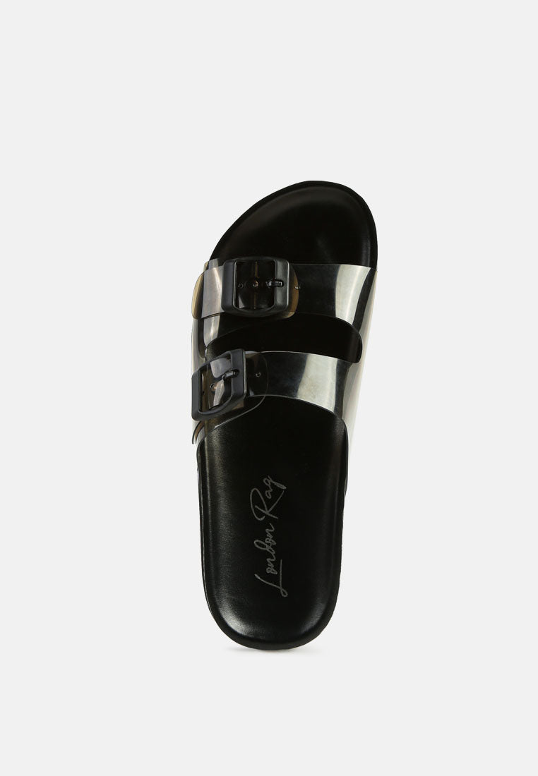 Minata Platform Buckled Slide Sandals - Tigbul's Variety Fashion Shop