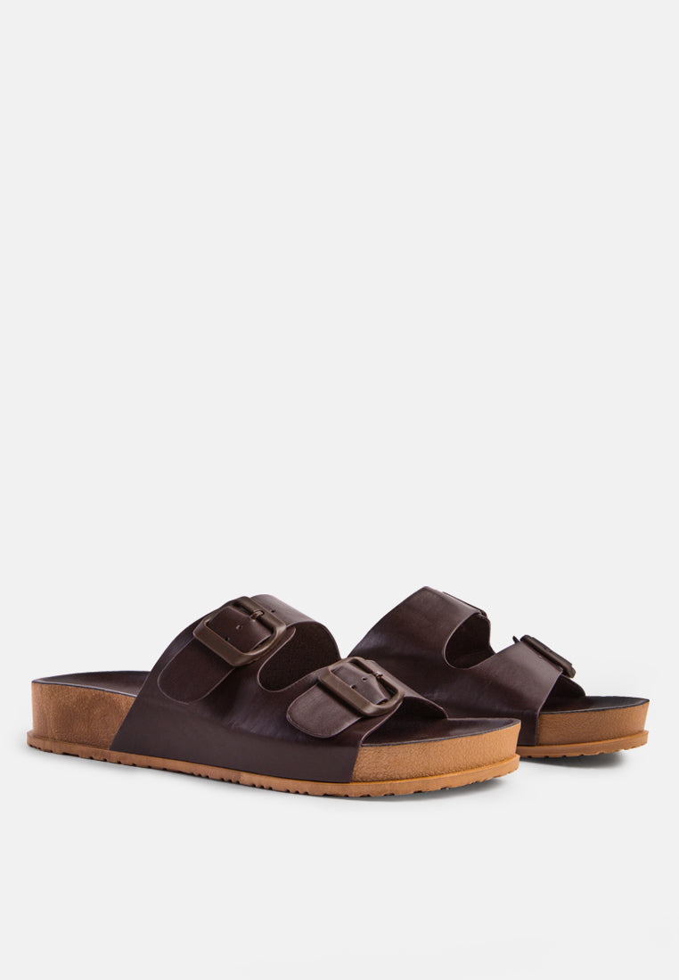 Minata Platform Buckled Slide Sandals - Tigbul's Variety Fashion Shop