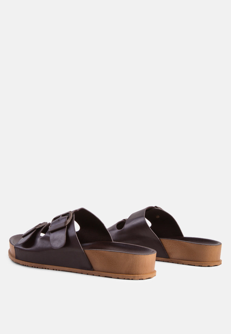 Minata Platform Buckled Slide Sandals - Tigbul's Variety Fashion Shop
