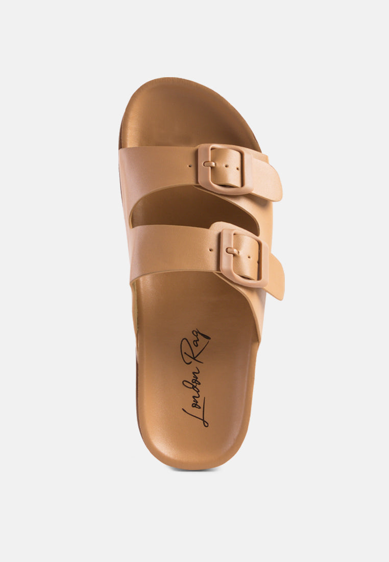 Minata Platform Buckled Slide Sandals - Tigbul's Variety Fashion Shop