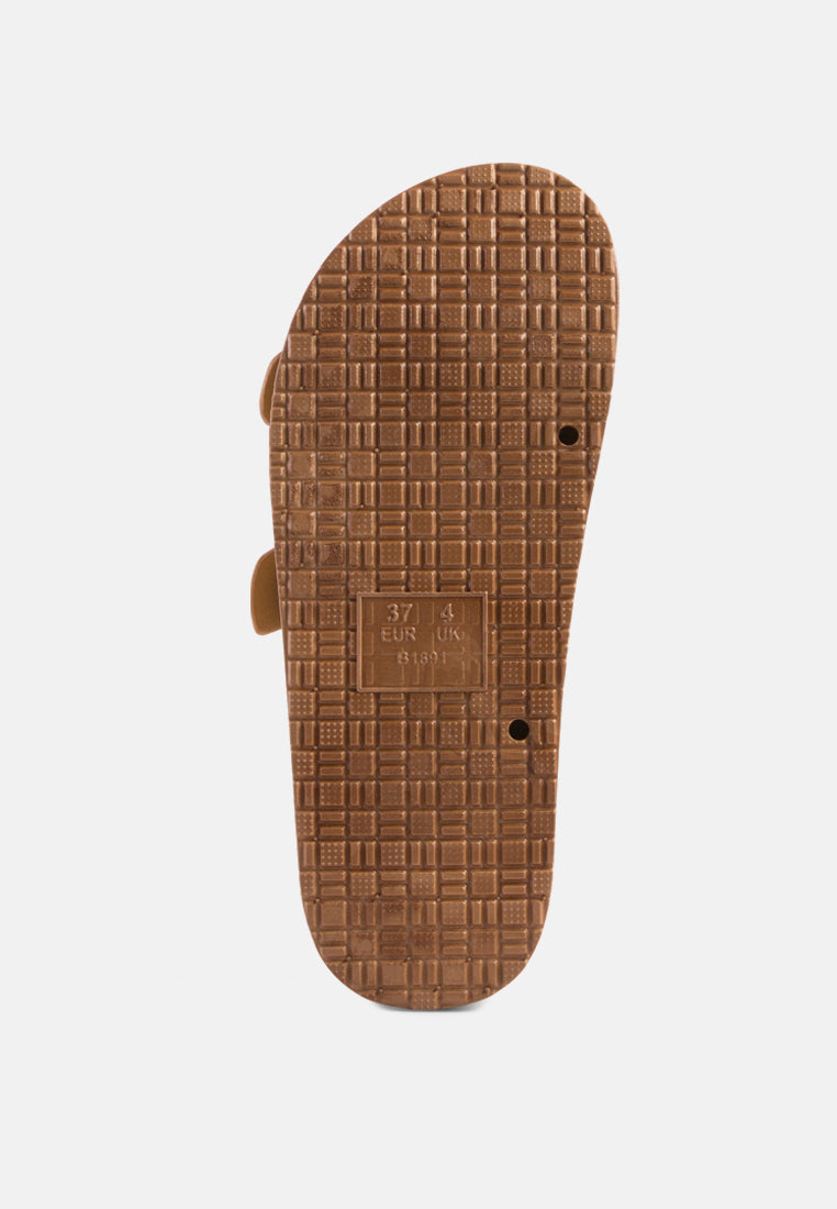 Minata Platform Buckled Slide Sandals - Tigbul's Variety Fashion Shop