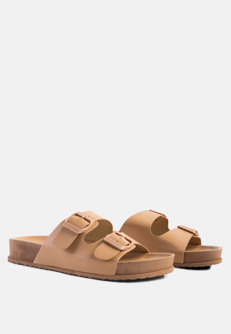 Minata Platform Buckled Slide Sandals - Tigbul's Variety Fashion Shop