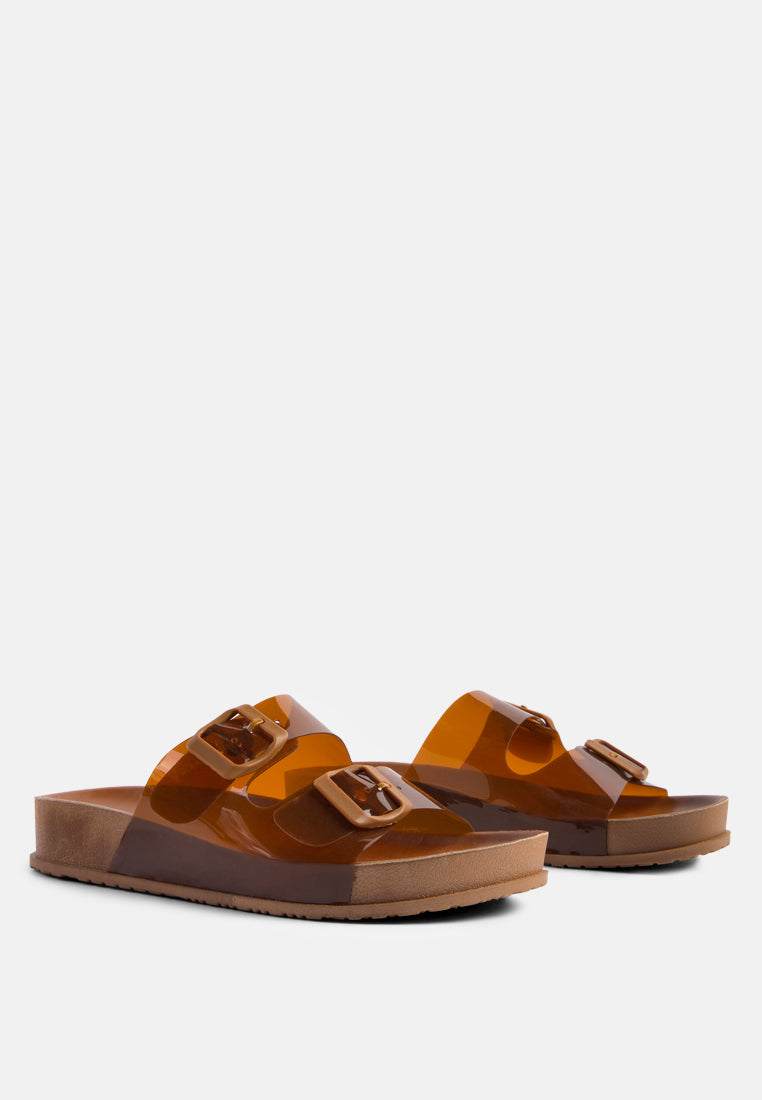 Minata Platform Buckled Slide Sandals - Tigbul's Variety Fashion Shop