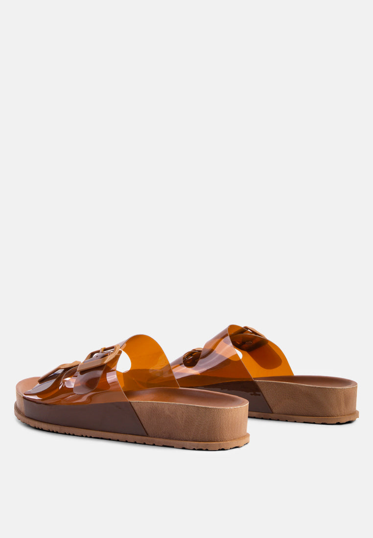 Minata Platform Buckled Slide Sandals - Tigbul's Variety Fashion Shop