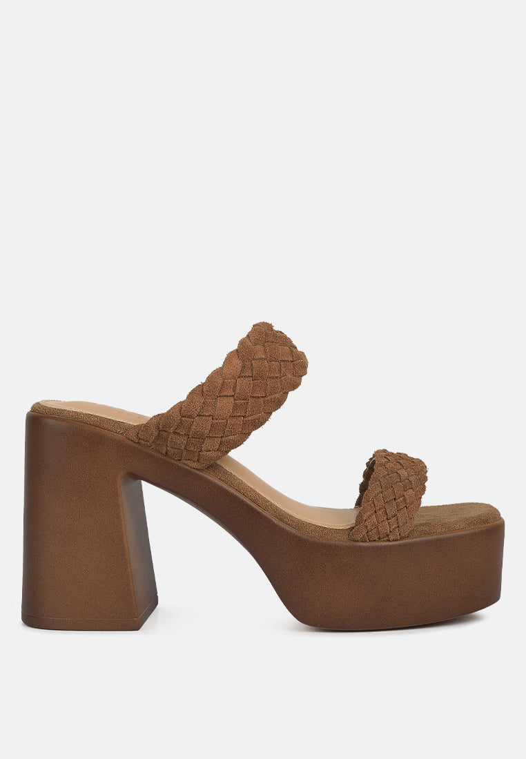 Misaki Woven Suede Strap Platform Sandals - Tigbul's Variety Fashion Shop