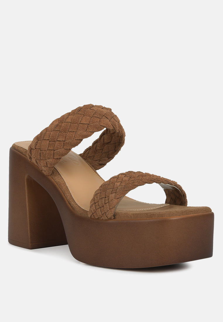 Misaki Woven Suede Strap Platform Sandals - Tigbul's Variety Fashion Shop
