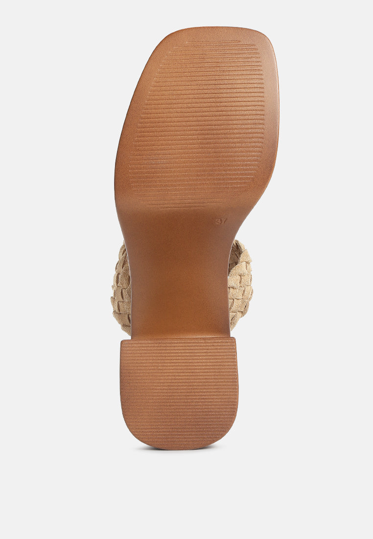 Misaki Woven Suede Strap Platform Sandals - Tigbul's Variety Fashion Shop