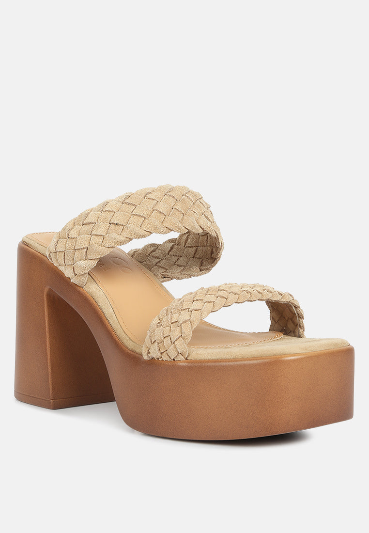 Misaki Woven Suede Strap Platform Sandals - Tigbul's Variety Fashion Shop