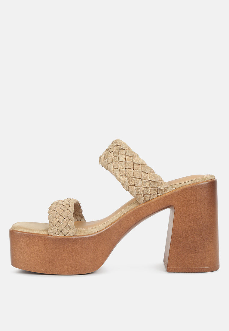 Misaki Woven Suede Strap Platform Sandals - Tigbul's Variety Fashion Shop