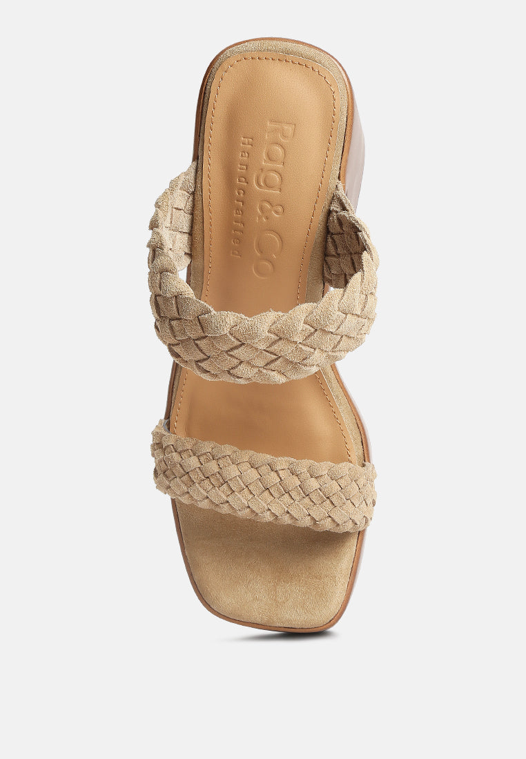 Misaki Woven Suede Strap Platform Sandals - Tigbul's Variety Fashion Shop