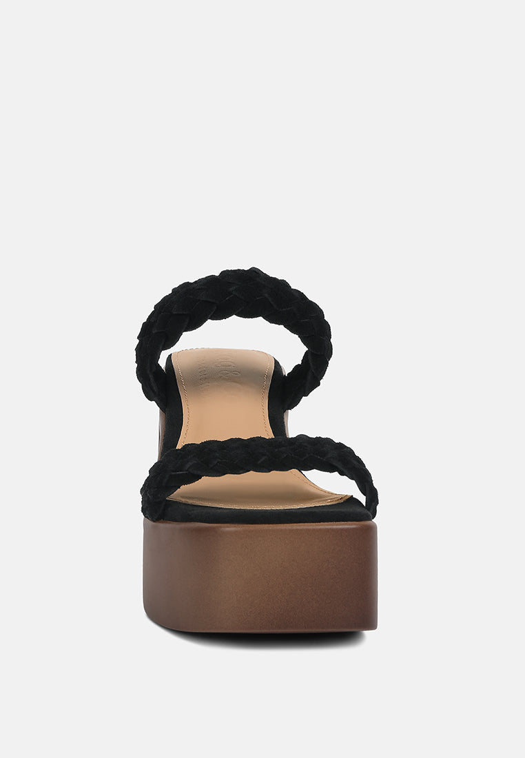 Misaki Woven Suede Strap Platform Sandals - Tigbul's Variety Fashion Shop