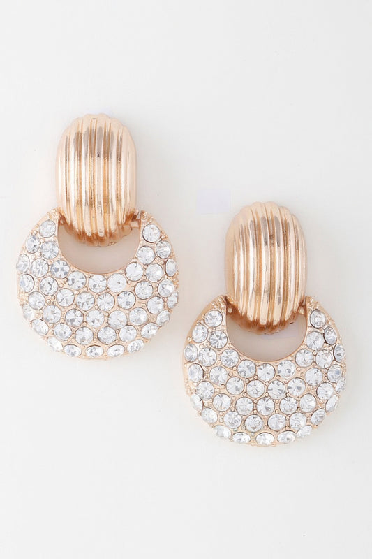 Modern Bejeweled Crescent Moon Earrings - Tigbul's Variety Fashion Shop