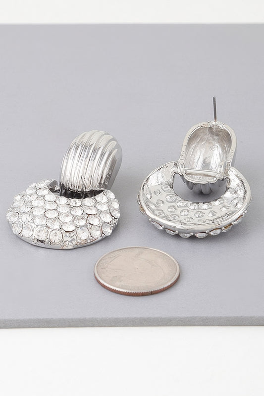 Modern Bejeweled Crescent Moon Earrings - Tigbul's Variety Fashion Shop