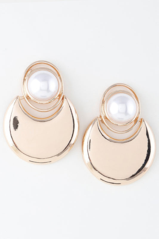 Modern Pearl Crescent Drop Earrings - Tigbul's Variety Fashion Shop