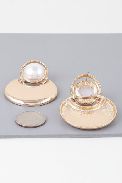 Modern Pearl Crescent Drop Earrings - Tigbul's Variety Fashion Shop