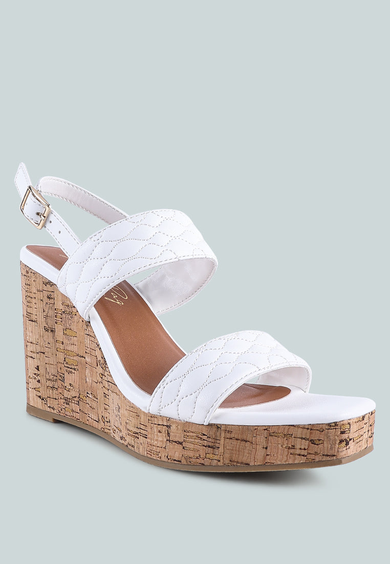 Mohana Quilted High Wedge Heel Sandals - Tigbul's Variety Fashion Shop