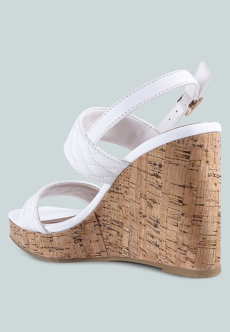 Mohana Quilted High Wedge Heel Sandals - Tigbul's Variety Fashion Shop