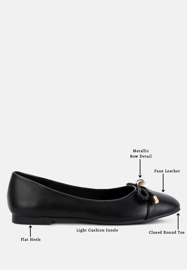 Moi Metallic Embellished Flat Ballerinas - Tigbul's Variety Fashion Shop