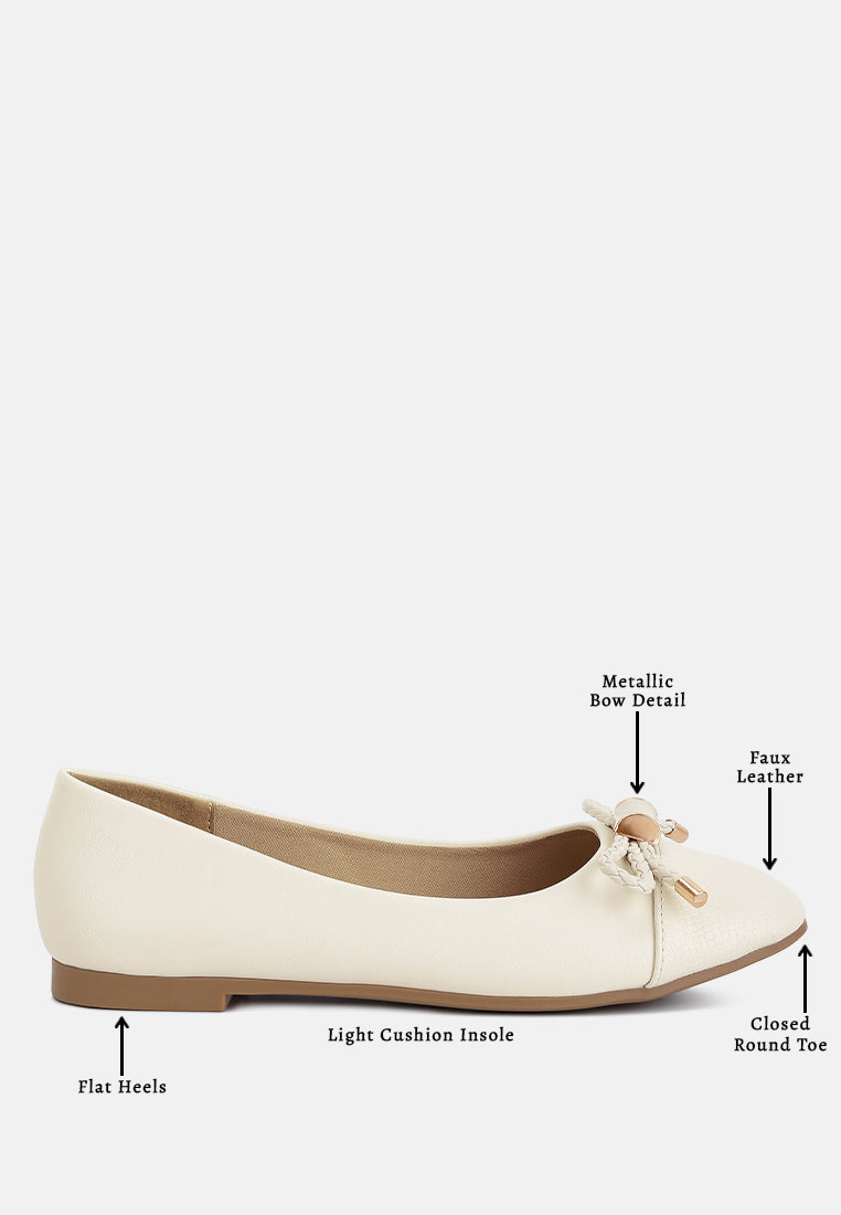 Moi Metallic Embellished Flat Ballerinas - Tigbul's Variety Fashion Shop