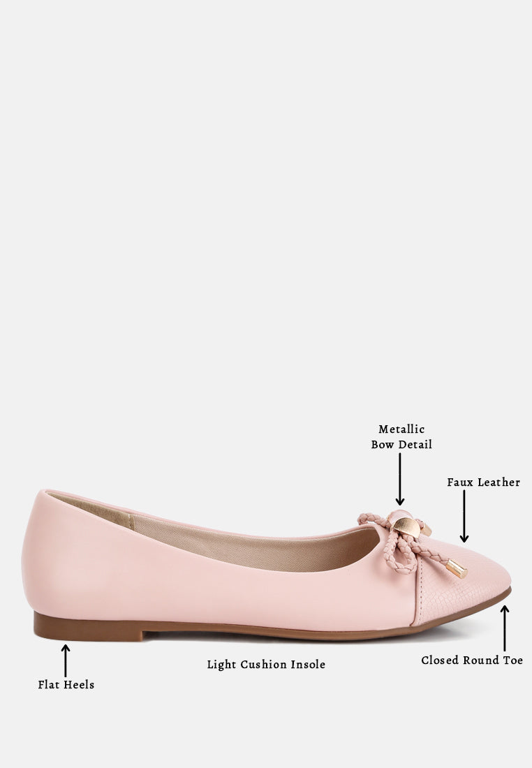 Moi Metallic Embellished Flat Ballerinas - Tigbul's Variety Fashion Shop