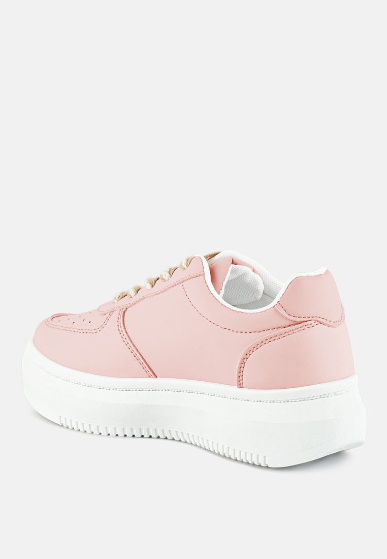 Monigue Faux Leather Cross Stitch Detail Sneakers - Tigbul's Variety Fashion Shop