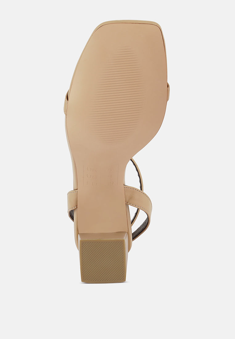 Mooncut Ankle Strap Block Heel Sandals - Tigbul's Variety Fashion Shop