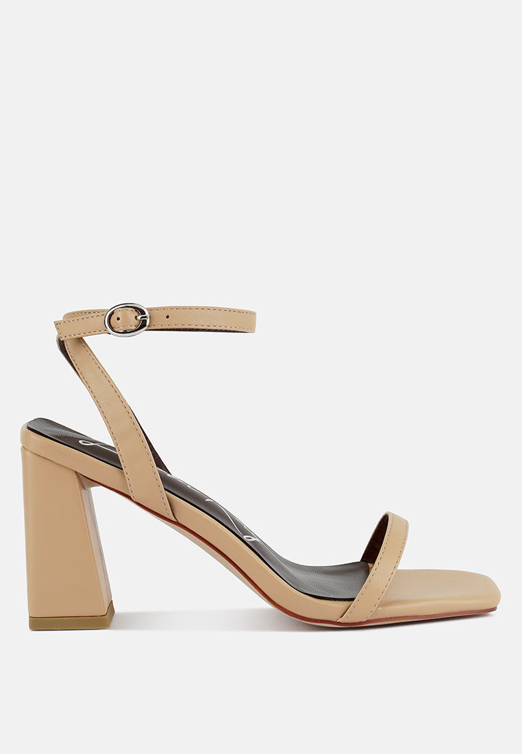 Mooncut Ankle Strap Block Heel Sandals - Tigbul's Variety Fashion Shop