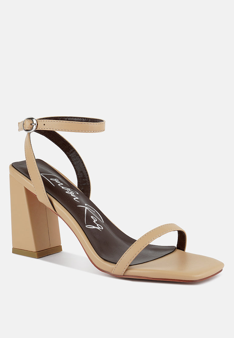 Mooncut Ankle Strap Block Heel Sandals - Tigbul's Variety Fashion Shop