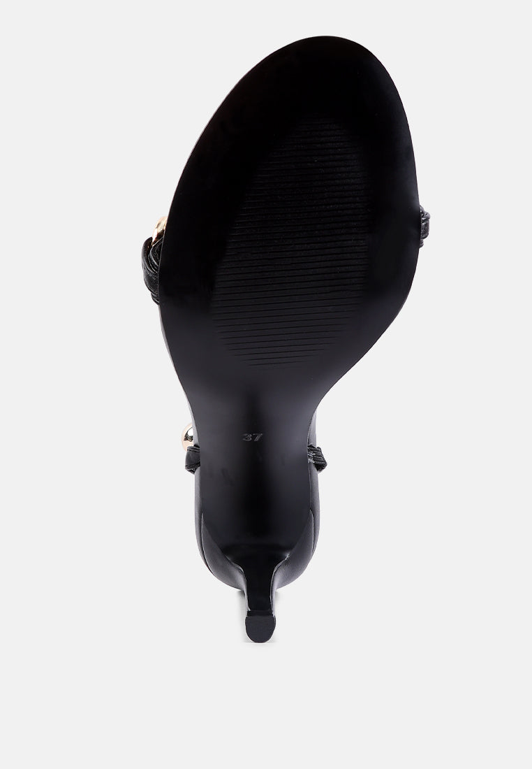 Mooning Metal Chain Strap Stiletto Sandals - Tigbul's Variety Fashion Shop