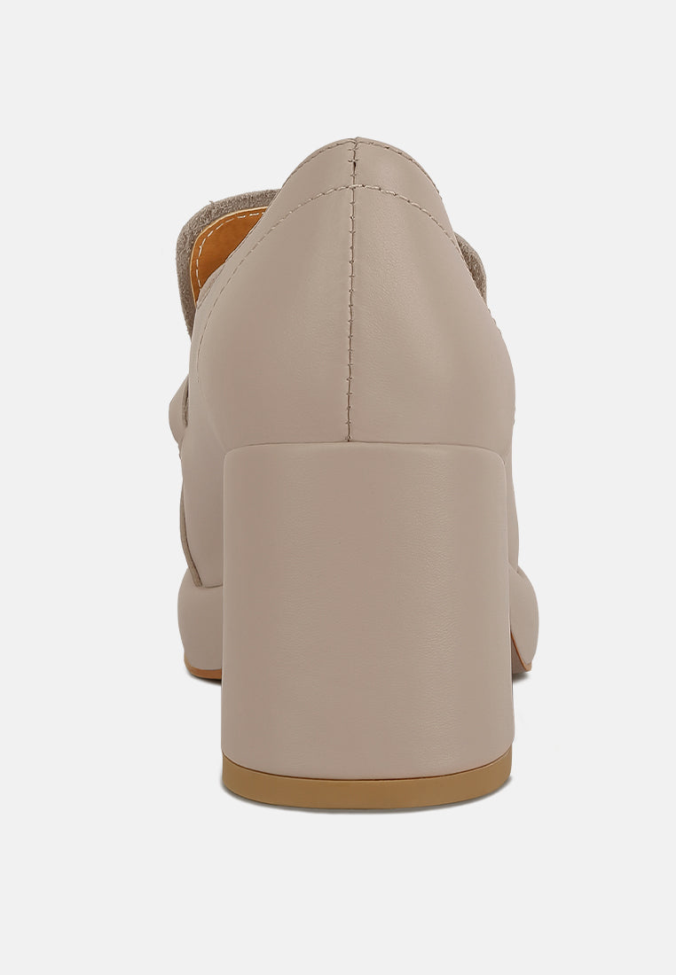 Morgan Metallic Embellishment Leather Platform Loafers - Tigbul's Variety Fashion Shop