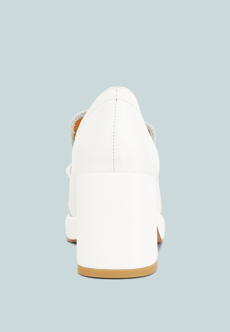 Morgan Metallic Embellishment Leather Platform Loafers - Tigbul's Variety Fashion Shop