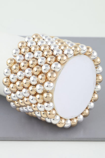 Multi Beaded Cuff Bracelet - Tigbul's Variety Fashion Shop
