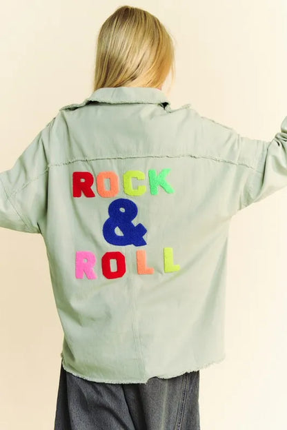Multi Color Rock & Roll Fringed Hem Loose Fit Shacket - Tigbul's Variety Fashion Shop